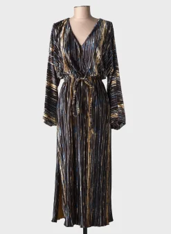 Robe Longue Rue Mazarine Noir Manches Longues