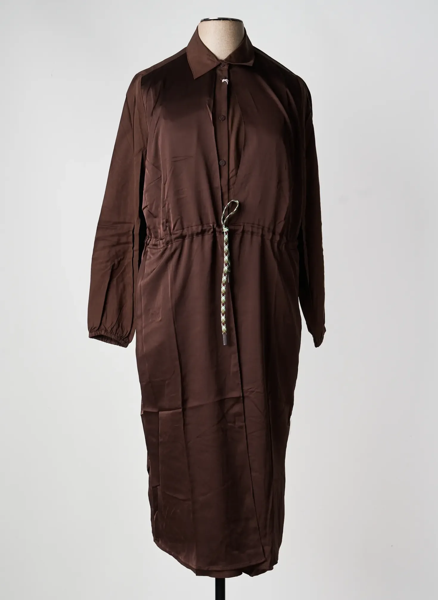 Robe Longue Sheego Marron Manches Longues