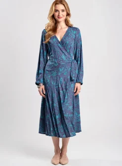 Robe Mi-longue Agathe & Louise Bleu Manches Longues