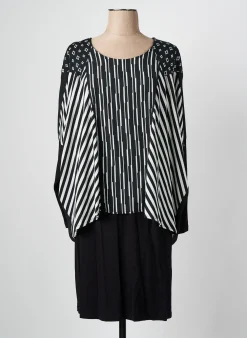 Robe Mi-longue Alain Murati Noir Manches Longues