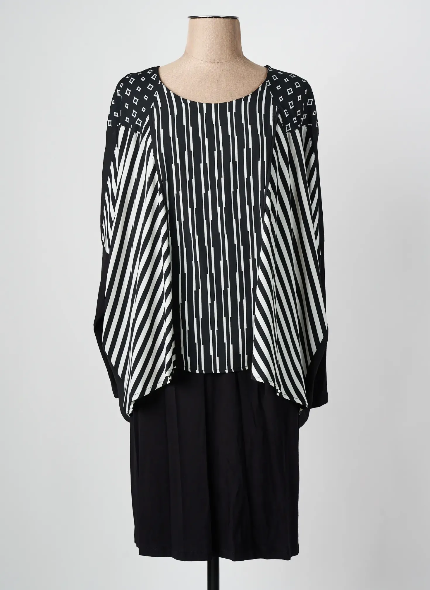 Robe Mi-longue Alain Murati Noir Manches Longues