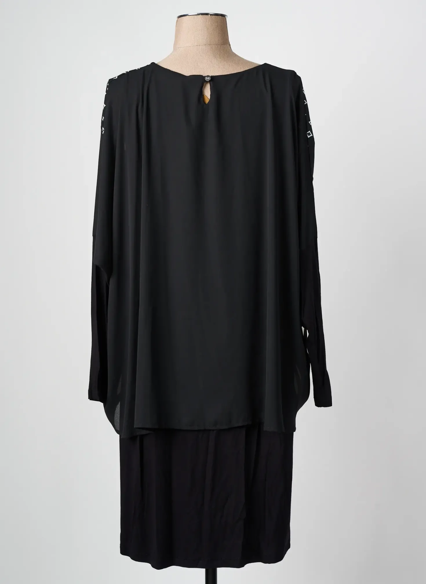 Robe Mi-longue Alain Murati Noir Manches Longues