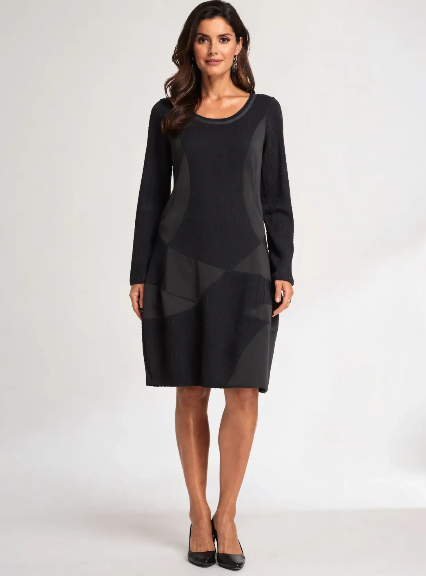 Robe Mi-longue Areline Gris Manches Longues