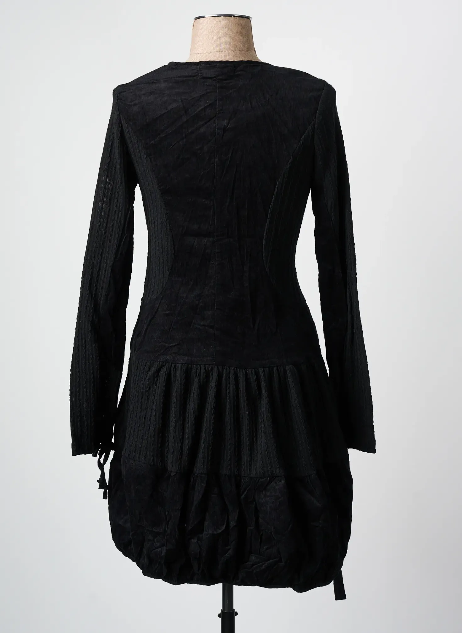 Robe Mi-longue Areline Noir Manches Longues