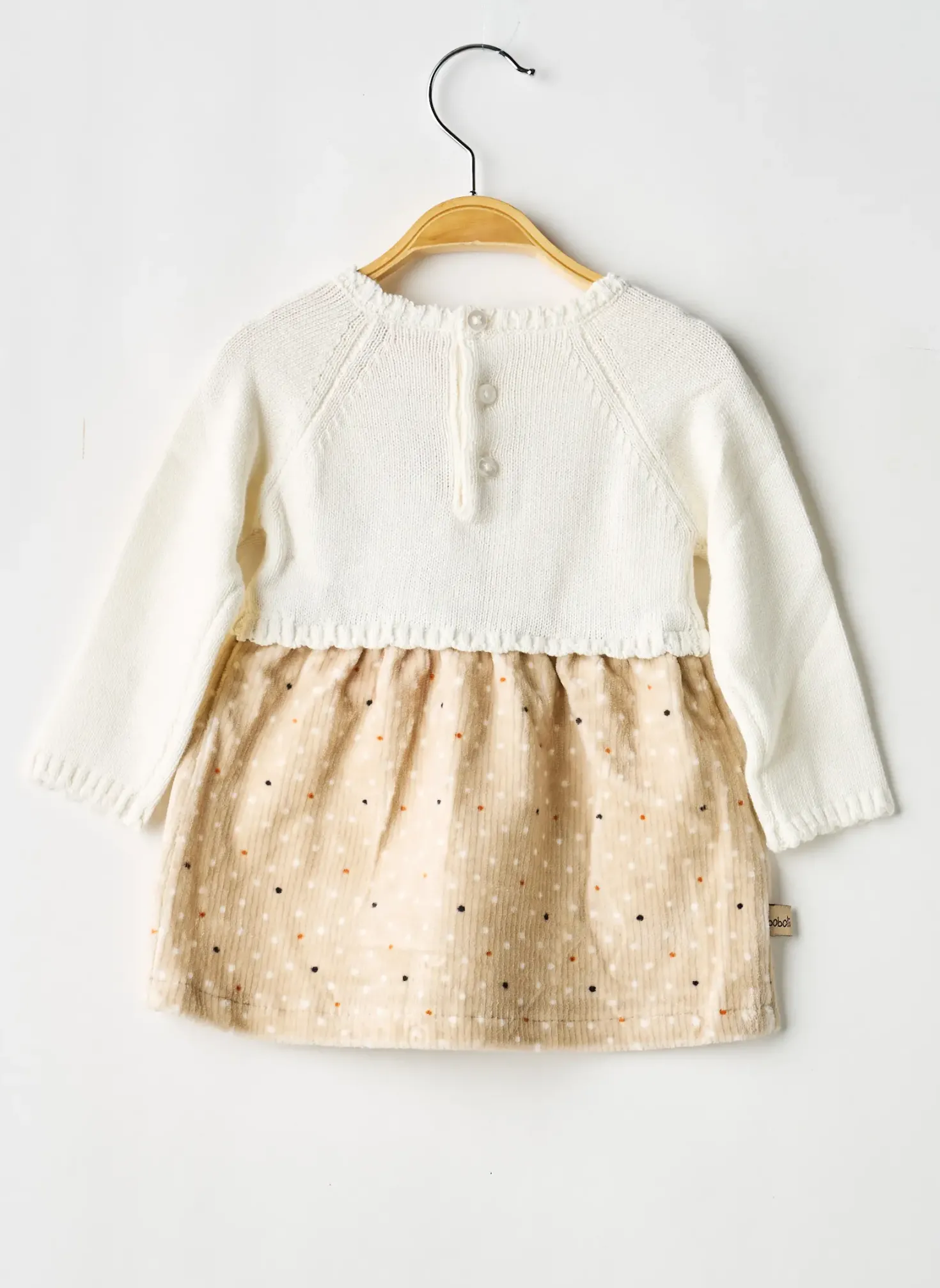 Robe Mi-longue Boboli Beige Manches Longues