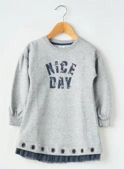 Robe Mi-longue Boboli Bleu Manches Longues