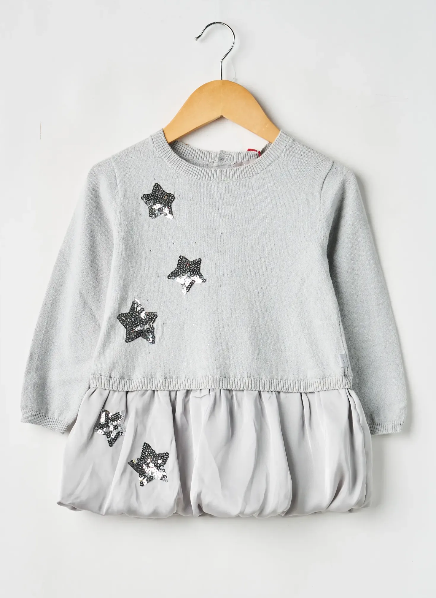 Robe Mi-longue Boboli Gris Manches Longues