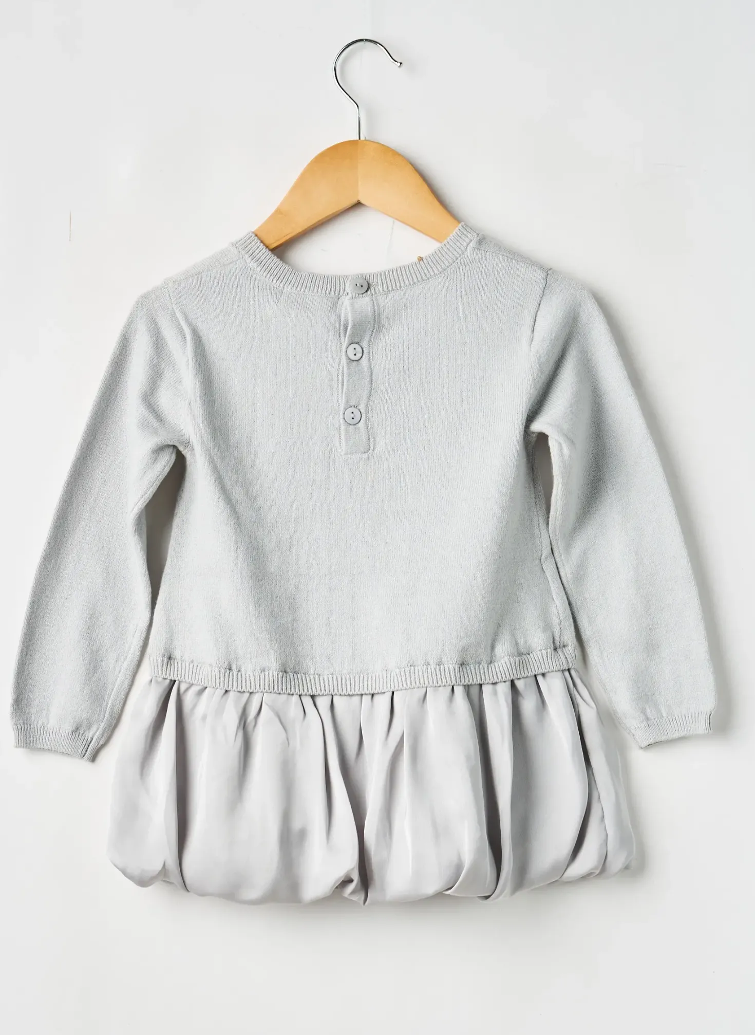 Robe Mi-longue Boboli Gris Manches Longues