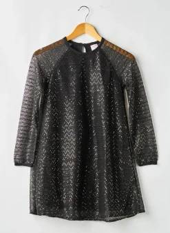Robe Mi-longue Boboli Noir Manches Longues