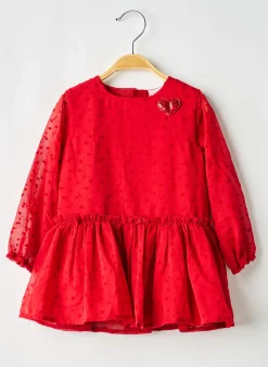 Robe Mi-longue Boboli Rouge Manches Longues