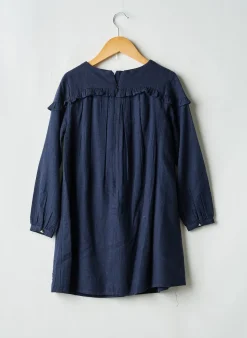 Robe Mi-longue Carrement Beau Bleu Manches Longues