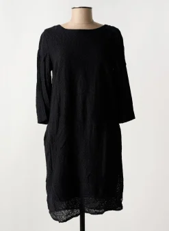 Robe Mi-longue Cecil Noir Manches 3/4