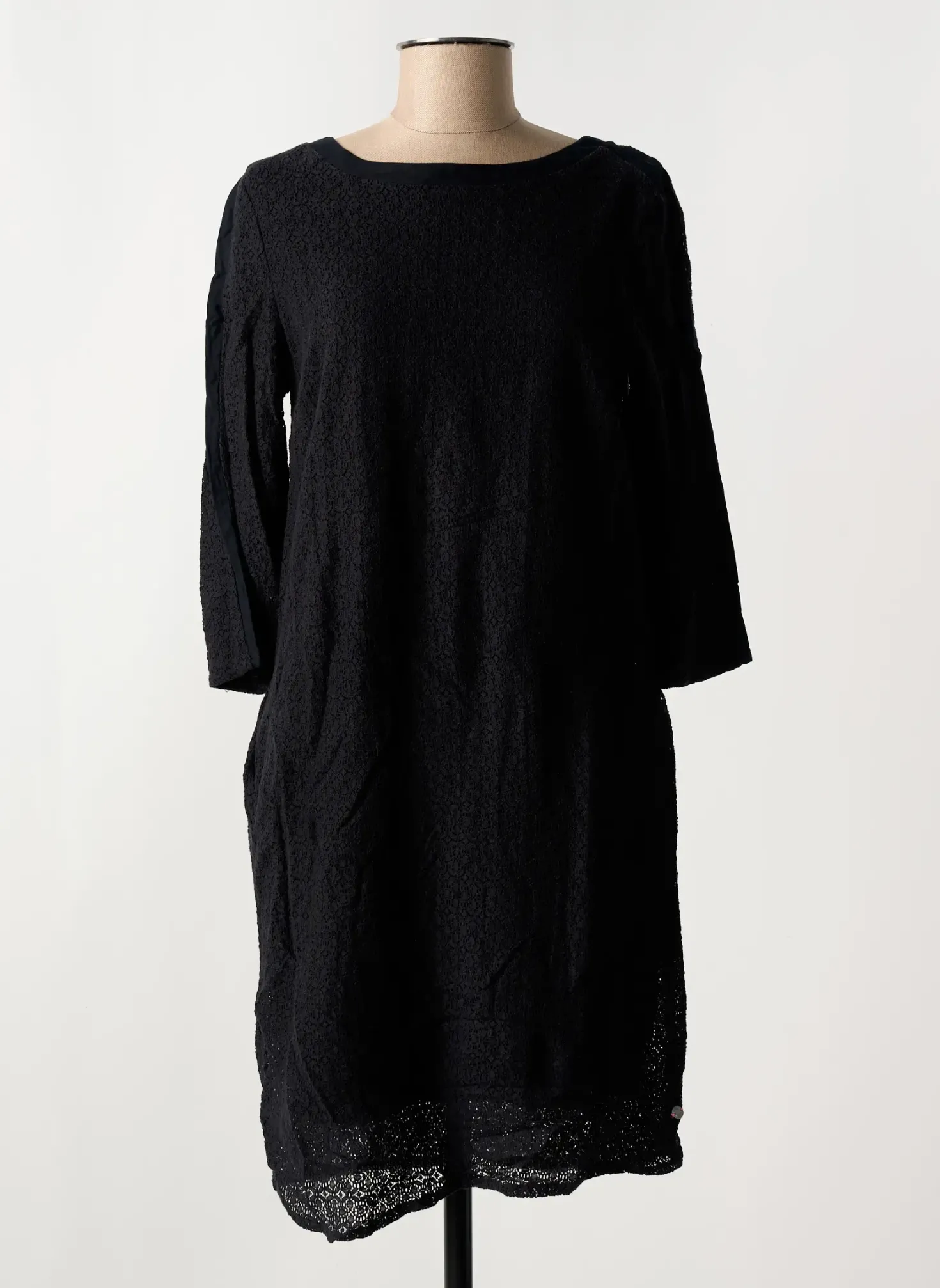 Robe Mi-longue Cecil Noir Manches 3/4