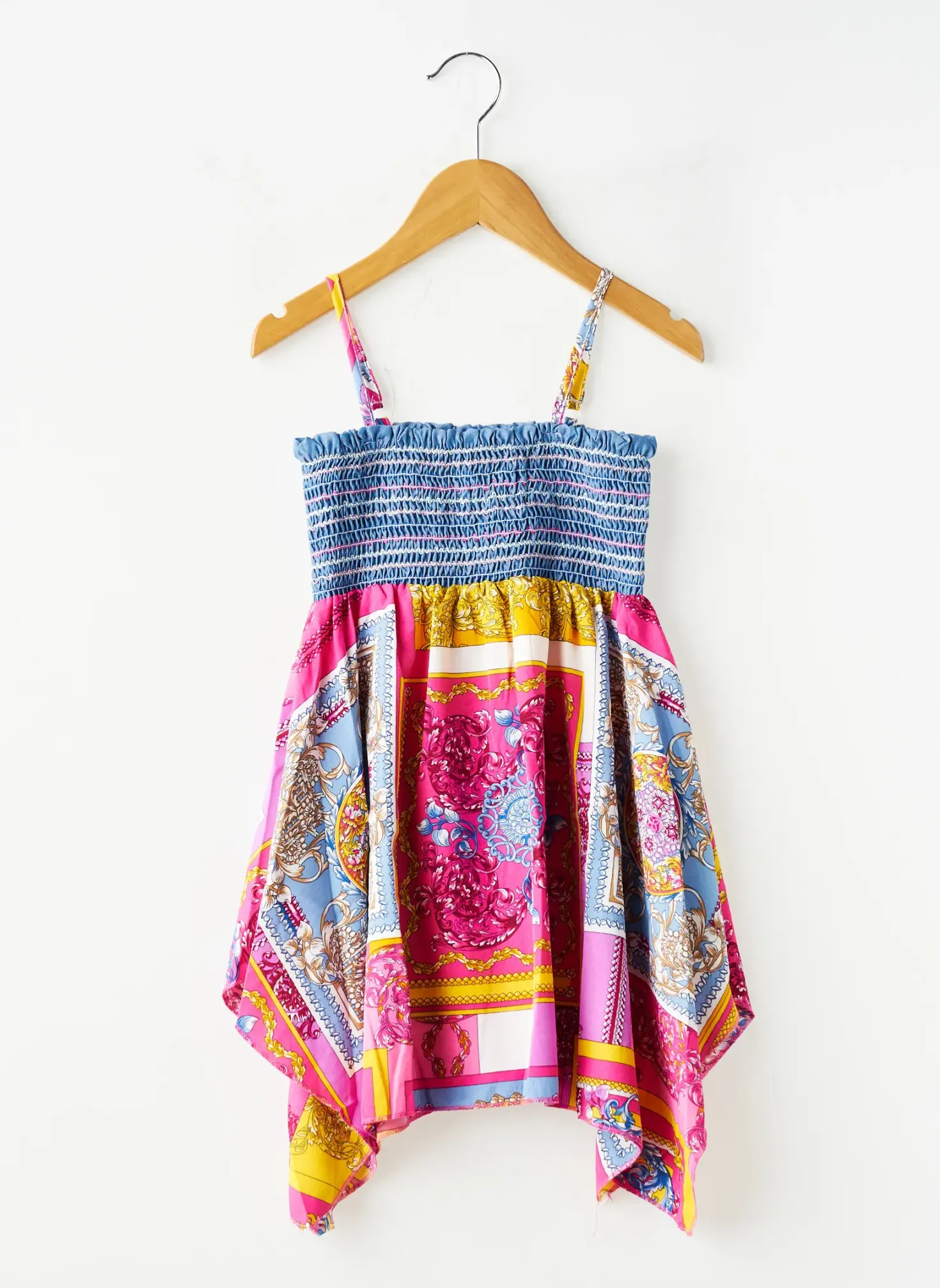 Robe Mi-longue Chicaprie Bleu Fines Bretelles