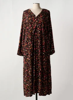 Robe Mi-longue Ciso Noir Manches Longues