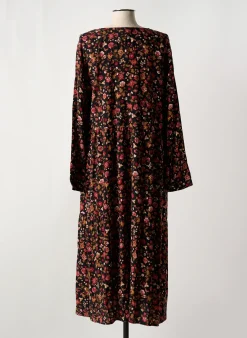 Robe Mi-longue Ciso Noir Manches Longues
