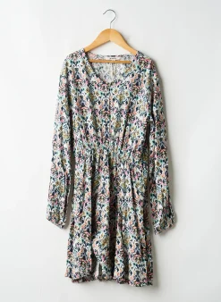 Robe Mi-longue Garcia Blanc Manches Longues