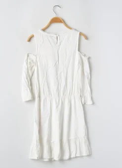 Robe Mi-longue Garcia Blanc Manches Longues