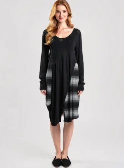 Robe Mi-longue G!oze Noir Manches Longues