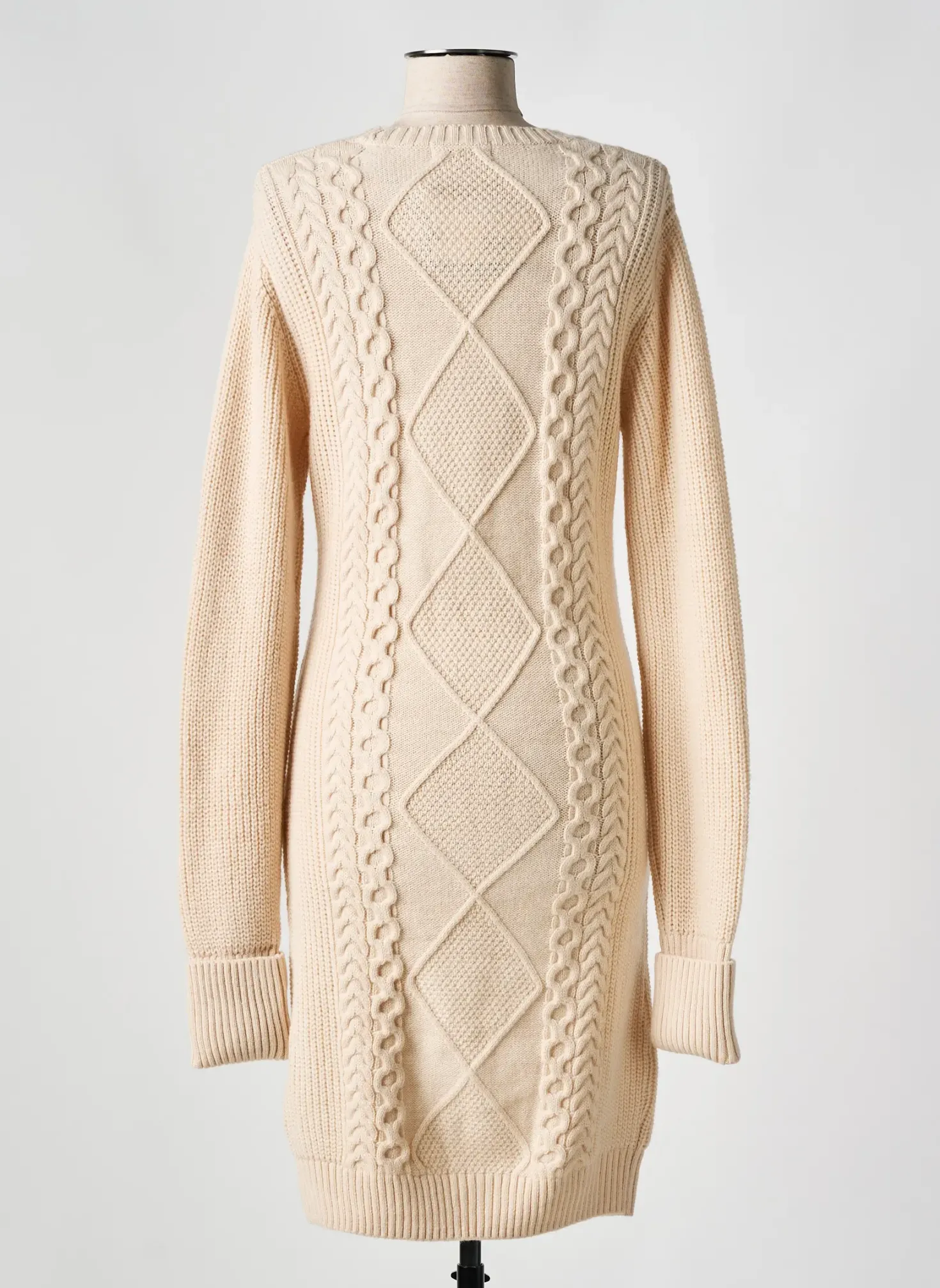 Robe Mi-longue Guess Beige Manches Longues