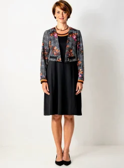 Robe Mi-longue Guy Dubouis Noir Manches Longues