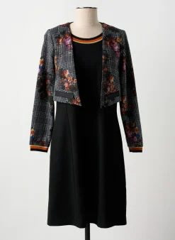 Robe Mi-longue Guy Dubouis Noir Manches Longues