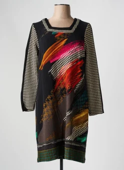 Robe Mi-longue Guy Dubouis Noir Manches Longues