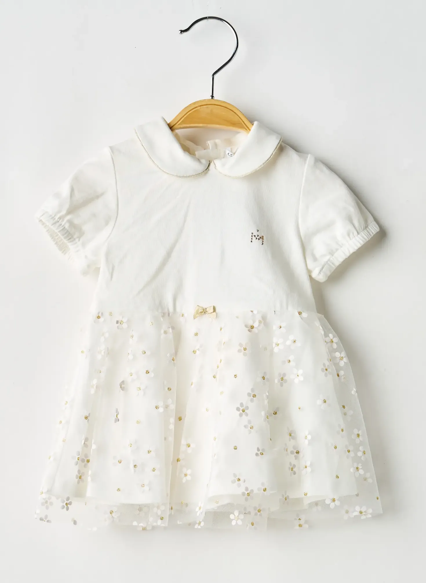 Robe Mi-longue Gymp Blanc Manches Courtes
