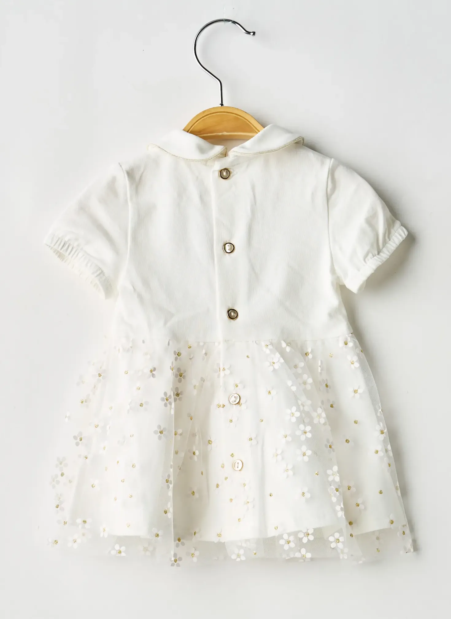 Robe Mi-longue Gymp Blanc Manches Courtes