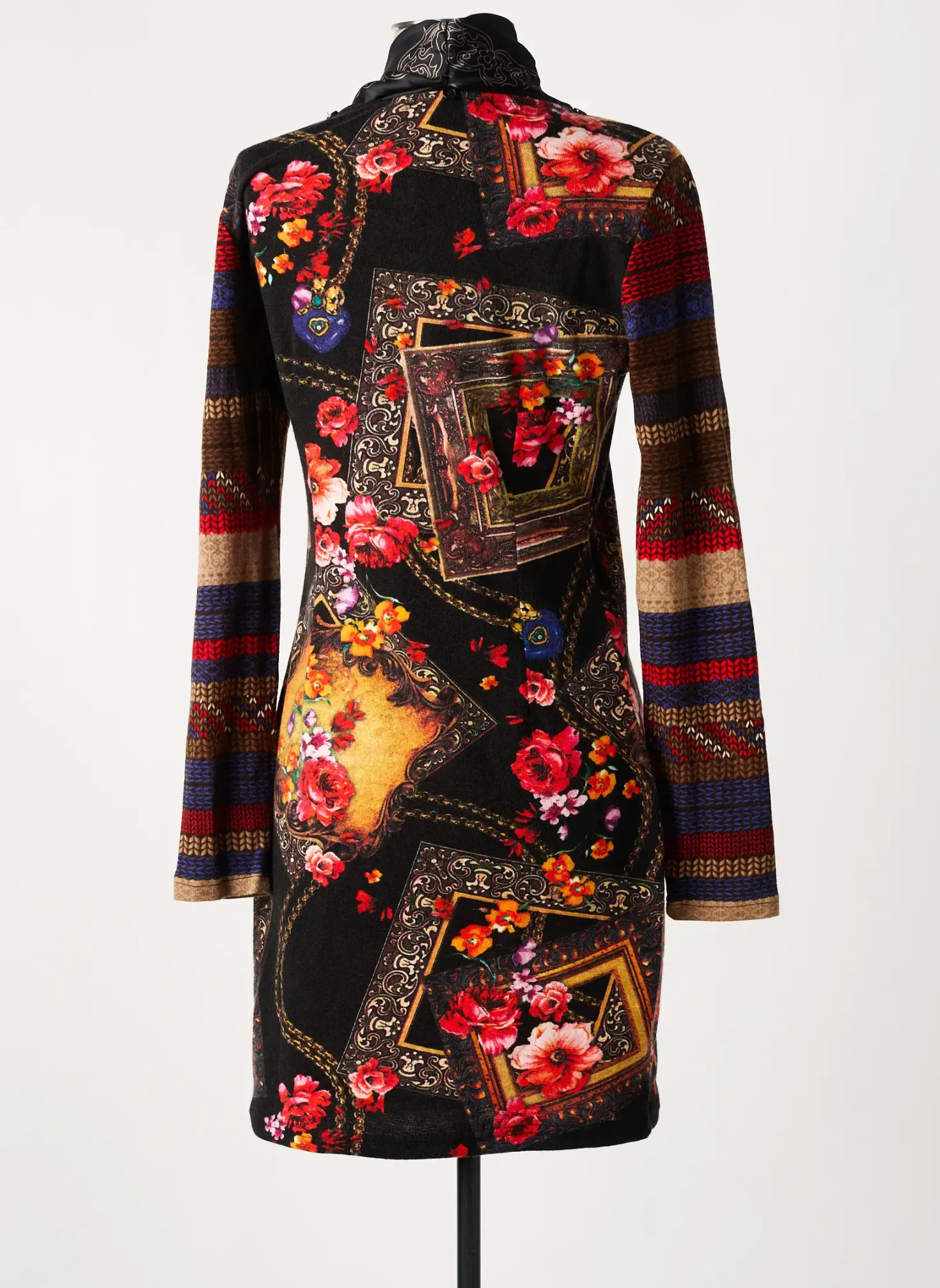 Robe Mi-longue 101 Idees Noir Manches Longues
