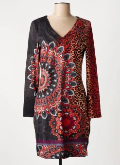 Robe Mi-longue 101 Idees Noir Manches Longues
