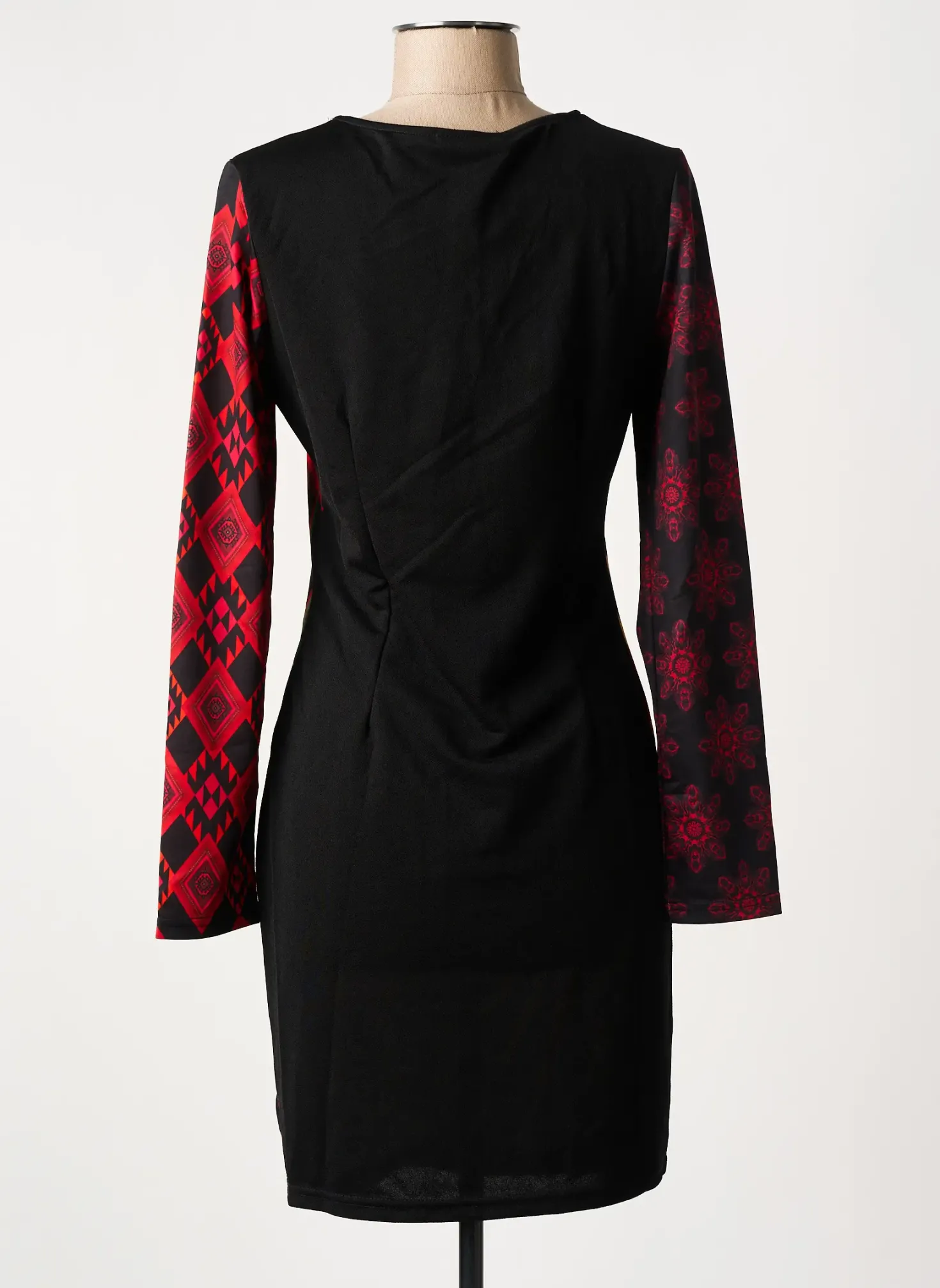 Robe Mi-longue 101 Idees Rouge Manches Longues