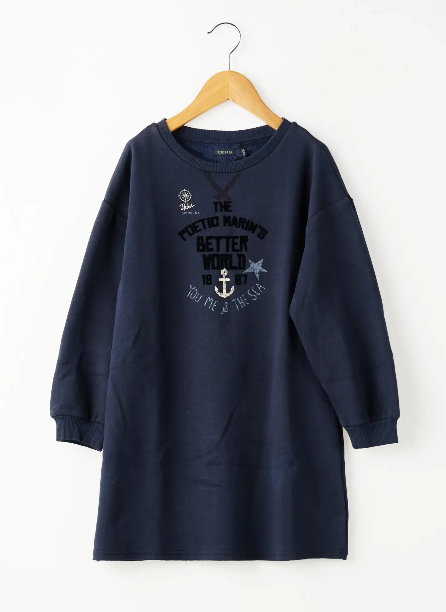 Robe Mi-longue Ikks Bleu Manches Longues