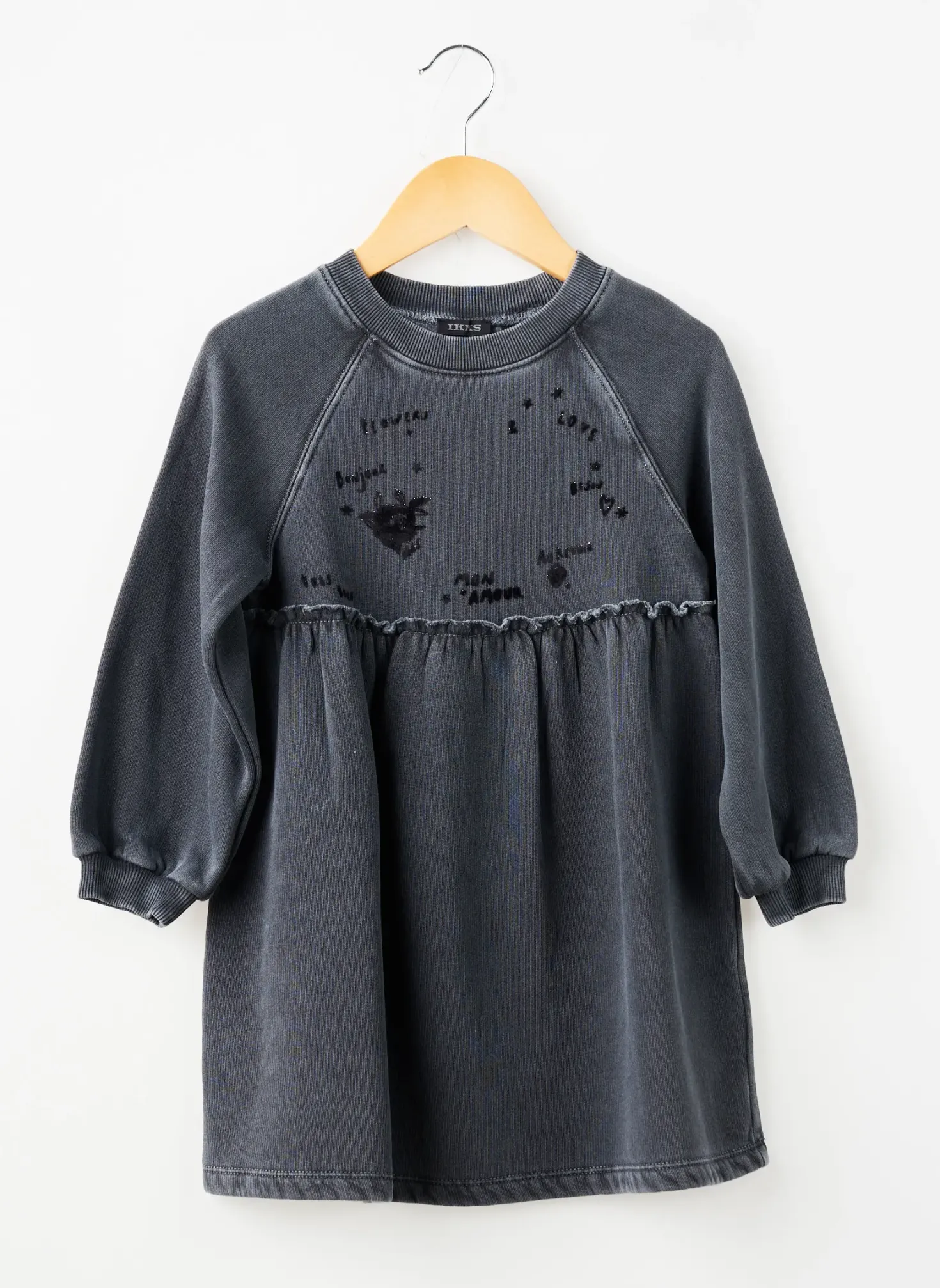 Robe Mi-longue Ikks Gris Manches Longues
