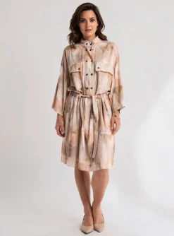 Robe Mi-longue Indi & Cold Beige Manches Longues