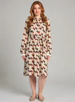 Robe Mi-longue 0039 Italy Beige Manches Longues
