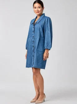 Robe Mi-longue Jdy Bleu Manches Longues