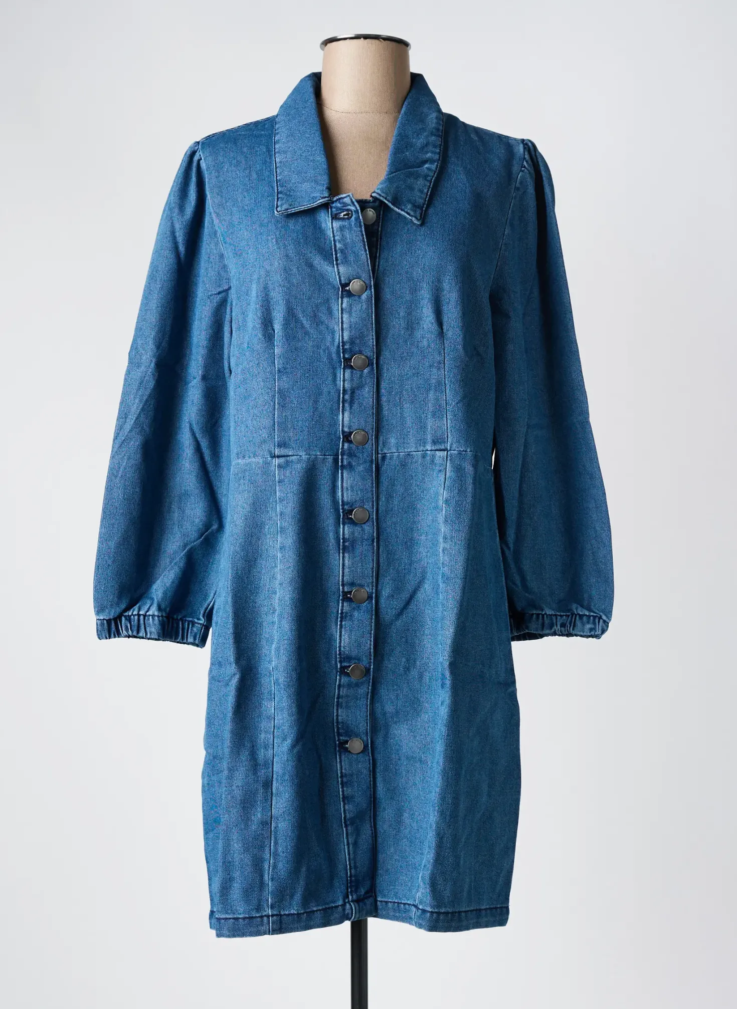 Robe Mi-longue Jdy Bleu Manches Longues