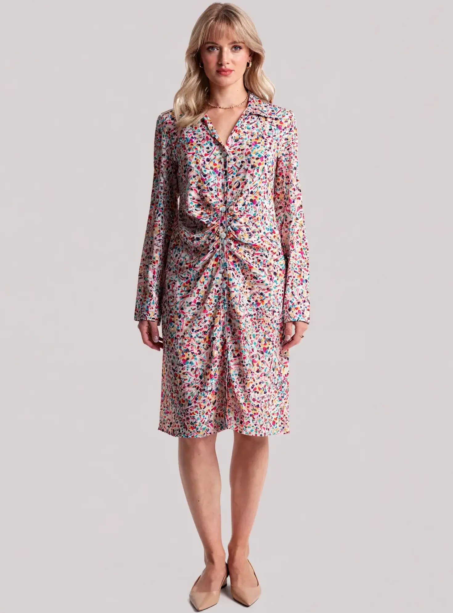 Robe Mi-longue Joy's Paris Blanc Manches Longues