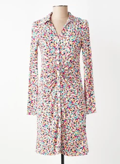 Robe Mi-longue Joy's Paris Blanc Manches Longues