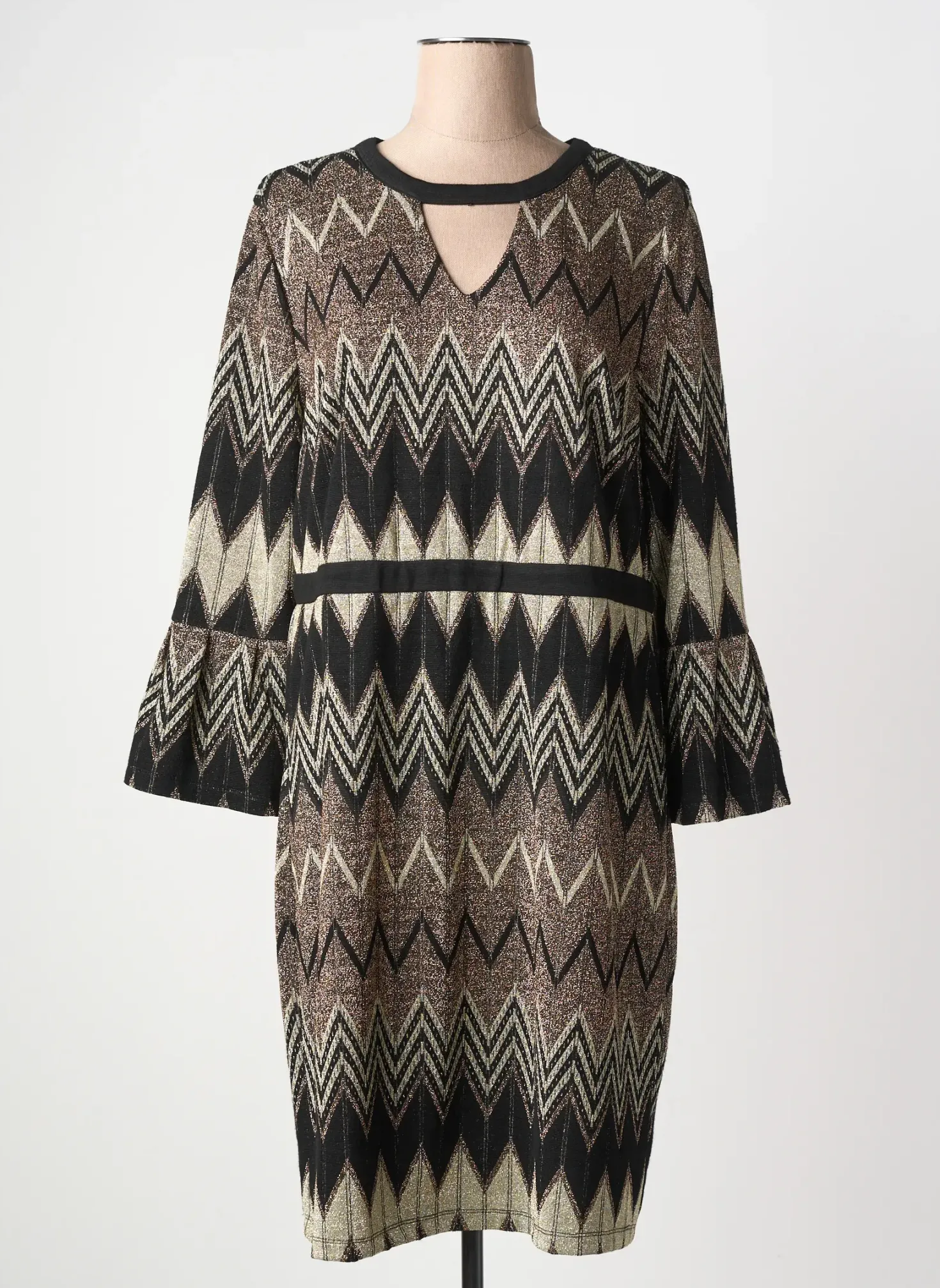 Robe Mi-longue K-design Or Manches 3/4