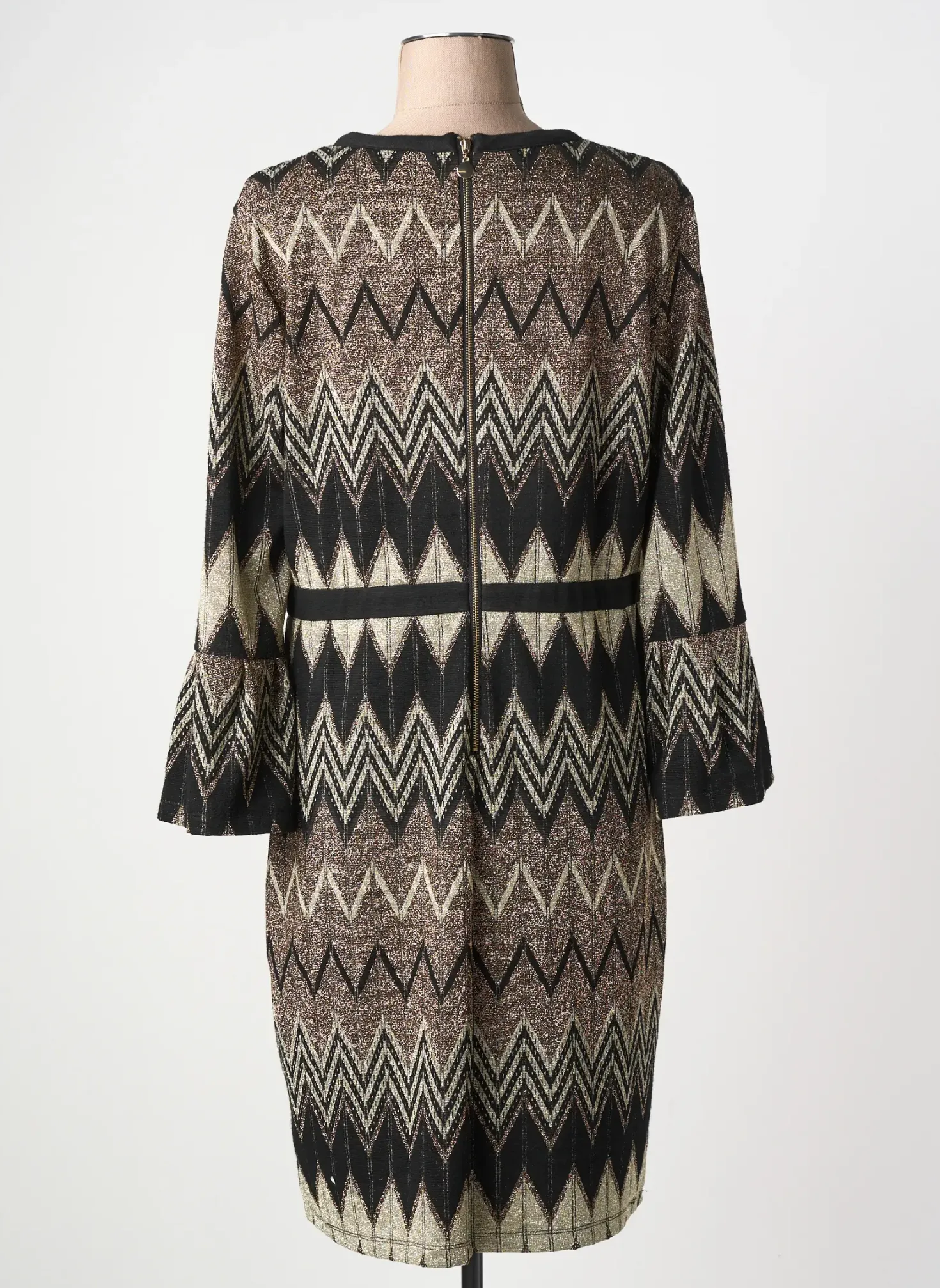 Robe Mi-longue K-design Or Manches 3/4