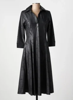 Robe Mi-longue Kozan Noir Manches Longues