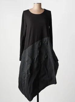 Robe Mi-longue Kozan Noir Manches Longues