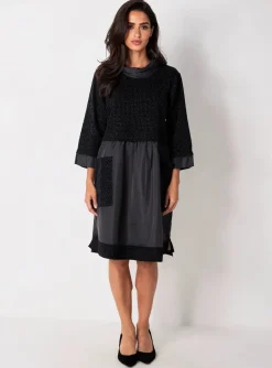 Robe Mi-longue Kozan Noir Manches 3/4