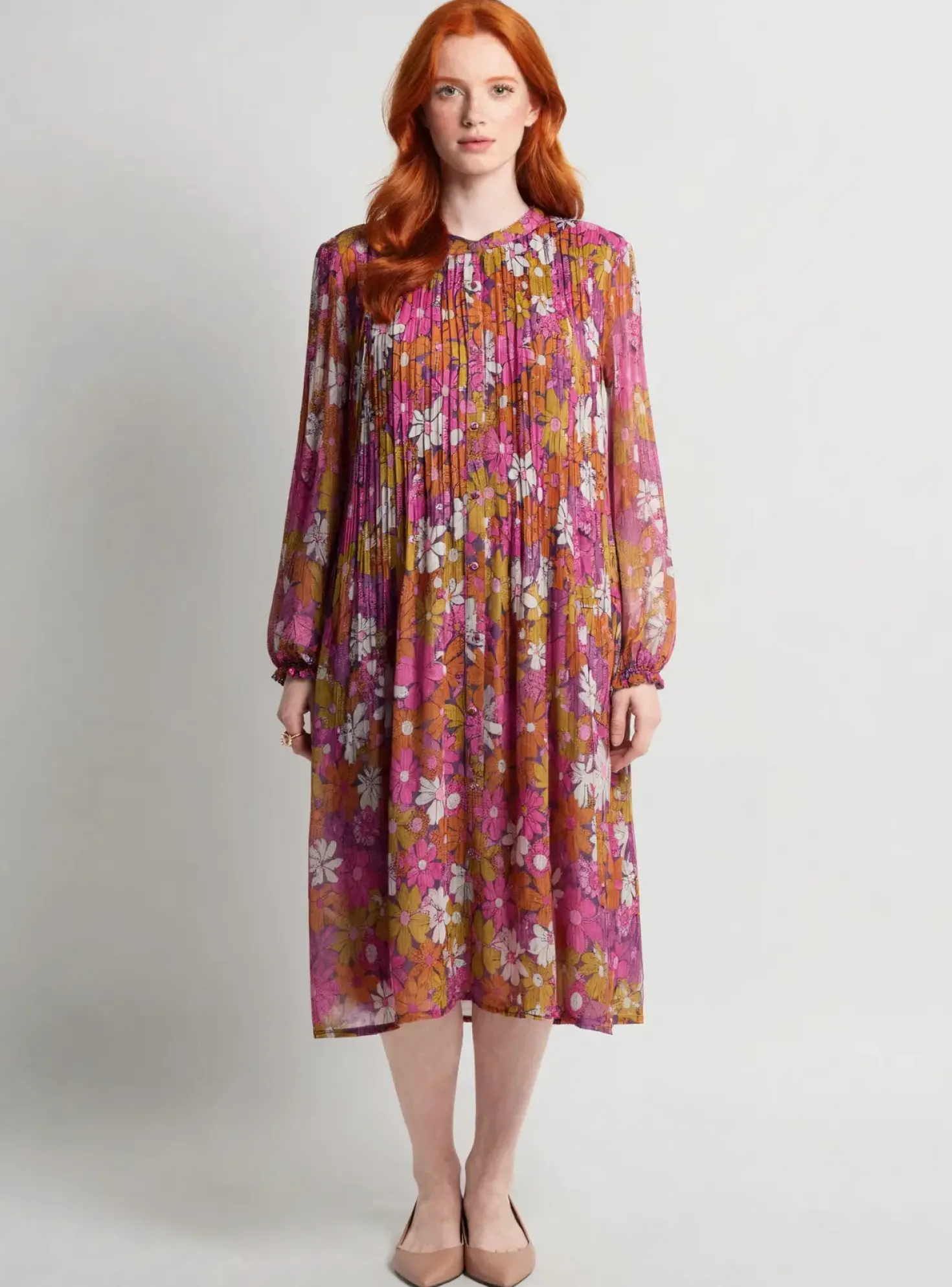 Robe Mi-longue La Petite Etoile Violet Manches Longues
