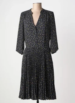 Robe Mi-longue La Petite Francaise Noir Manches 3/4