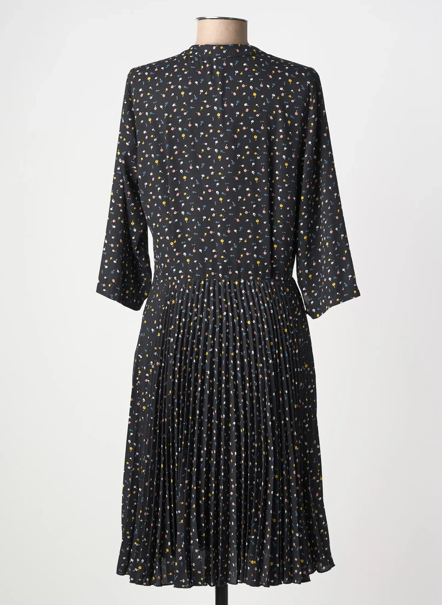 Robe Mi-longue La Petite Francaise Noir Manches 3/4