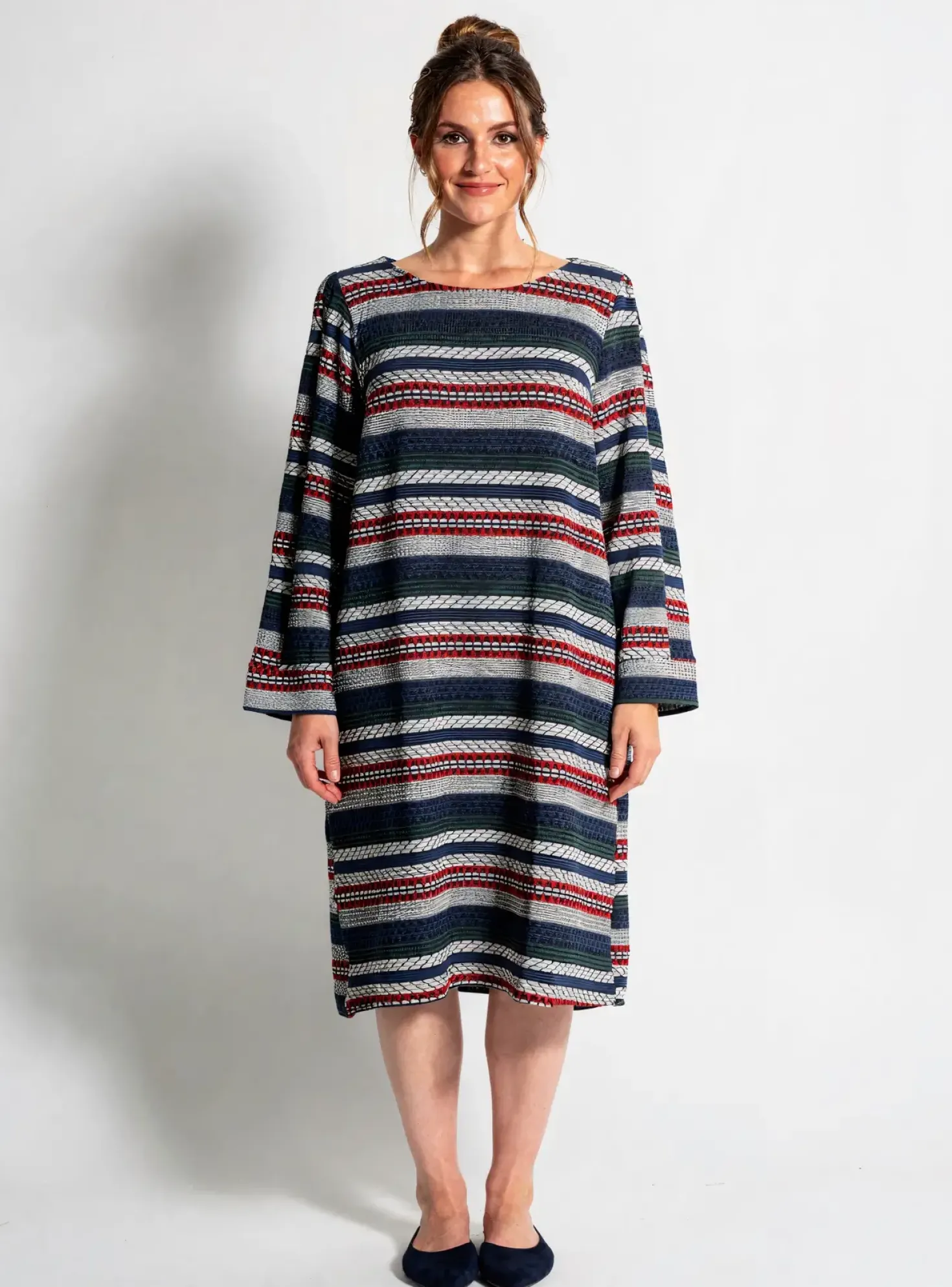 Robe Mi-longue Le Singe De Julie Bleu Manches Longues