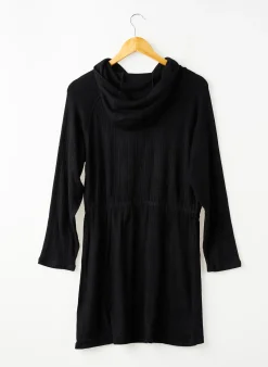 Robe Mi-longue Le Temps Des Cerises Noir Manches Longues